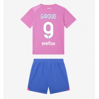 AC Milan Olivier Giroud #9 Tretí Detský futbalový dres 2023-24 Krátky Rukáv (+ trenírky)